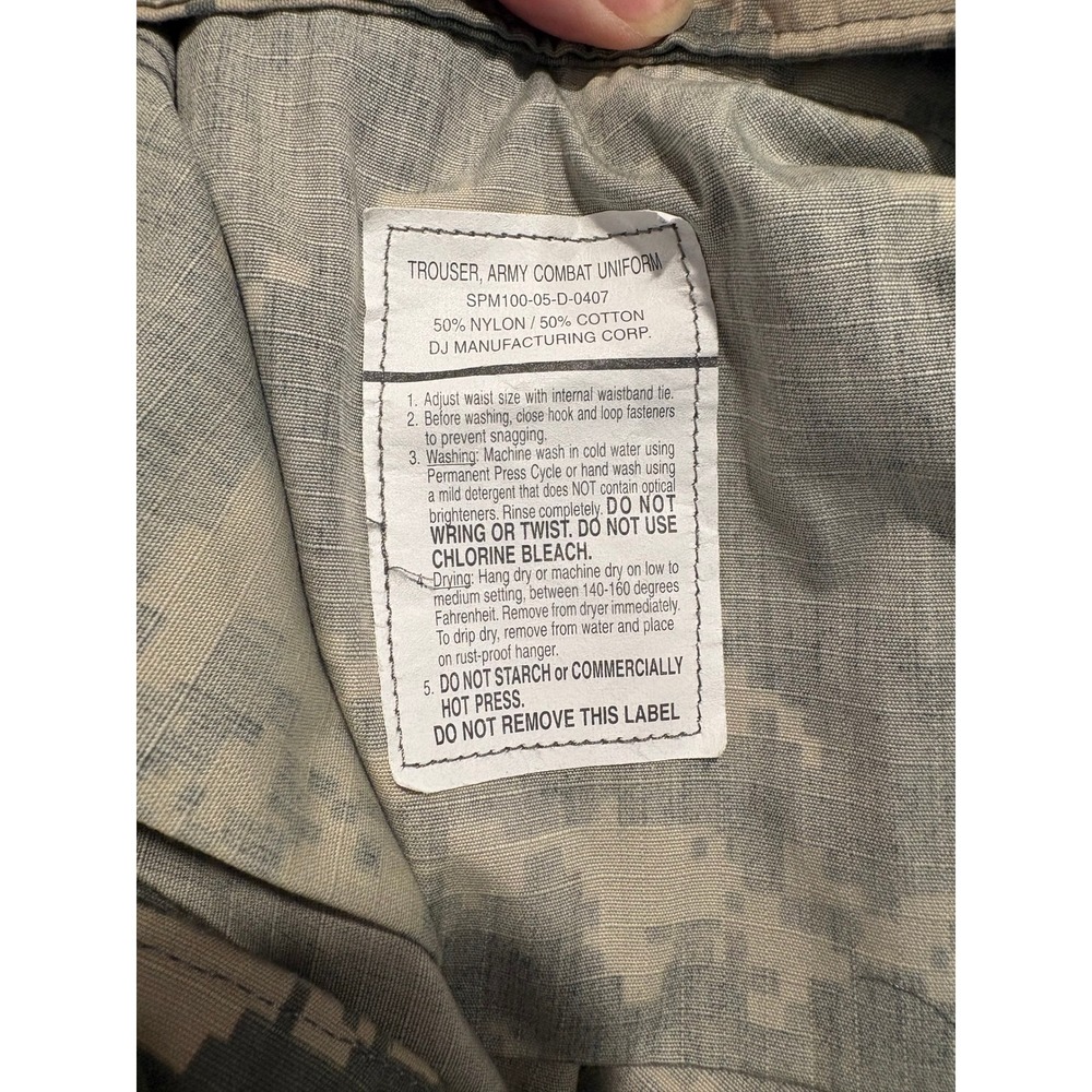 US Army ACU Digital Camo Cargo Pants Sz L Long UCP Tactical Trousers 35-39 Waist - Picture 6 of 11